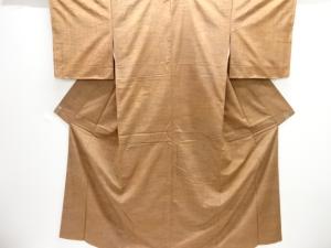 未使用品　雨縞模様織り出し手織り紬着物